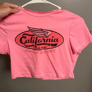 Pink calico crop top